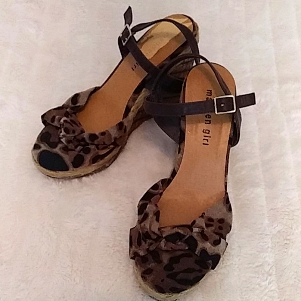 NWOT Madden Girl Leopard Print Wedges 8